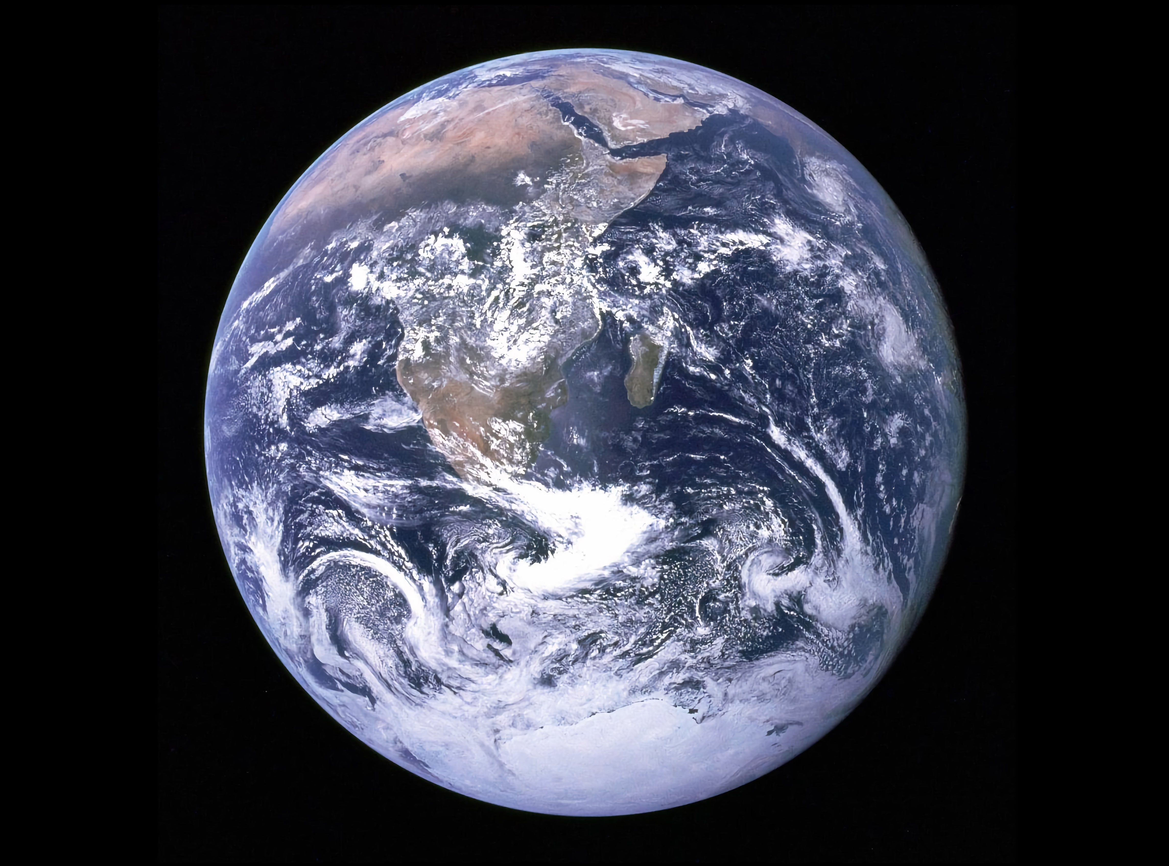 A view of rotating earth from space